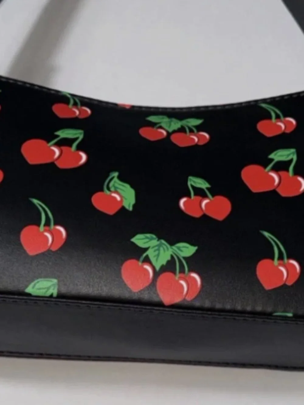 BETSEY JOHNSON Women’s Shoulder Bag With Cherries Red Crystal Cherry Charm NWT - Picture 5 of 11